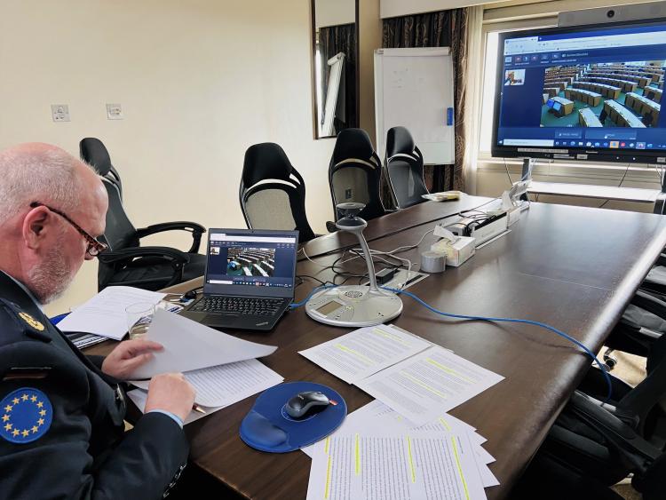 Head of Mission Buik briefs the European Parliament